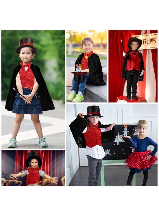 OSHIMA Children's Magician Set, Magician Costume Set for Children with Cape, Magic Hat, Wand and Other Accessories, Used for Children Cosplay Party - Image 4